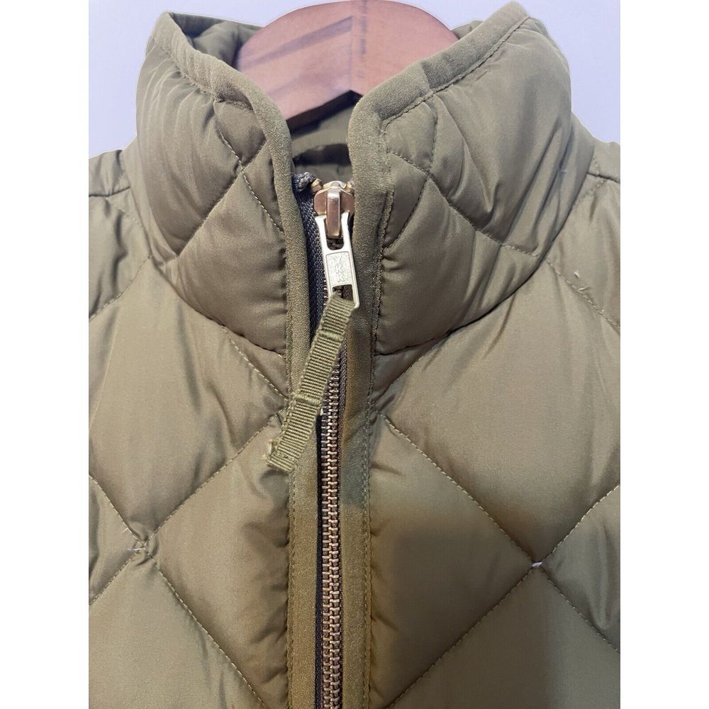J Crew Vest‎ Womens S Olive Green Quilted Excursion Down Vest Hiking  B0109 - Picture 4 of 11